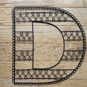 Black wire “D” wall decor from Pottery Barn